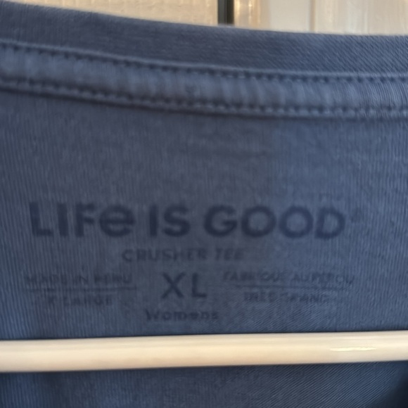 Life is Good Blue Crusher Graphic Cotton T-Shirt size XL Love the Wine your with - Picture 3 of 6